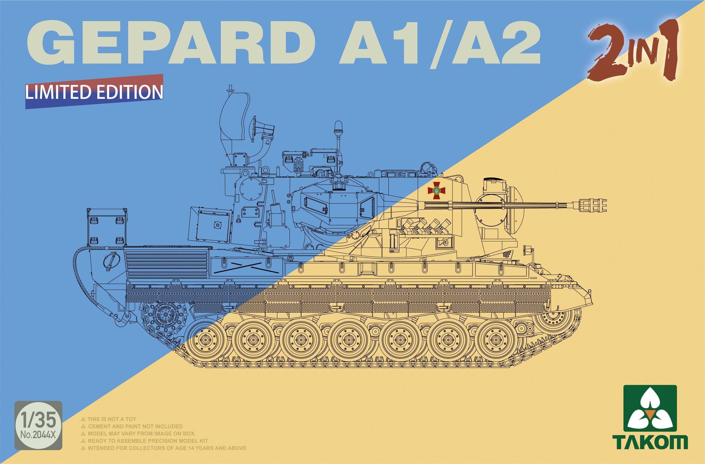 Takom 1/35 Bundeswehr Flackpanzer1 Gepard SPAAG A1/A2 2 in 1 | 4897051422266