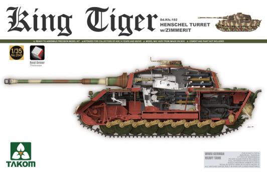 Takom 1/35 WWII German Heavy Tank Sd.Kfz.182 King Tiger Henschel Turret w/Zimmerit and interior | 4897051421221