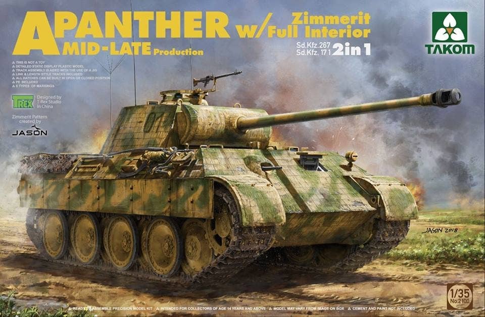 Takom 1/35 Panther A Mid-Late Production Zimmerit with Full Interior | 4897051421191
