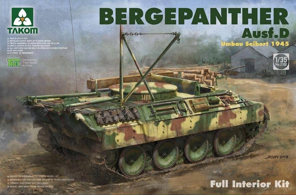 Takom 1/35 Bergepanther Ausf. D Umbau Seibert 1945 (Full Interior Kit) | 4897051421214
