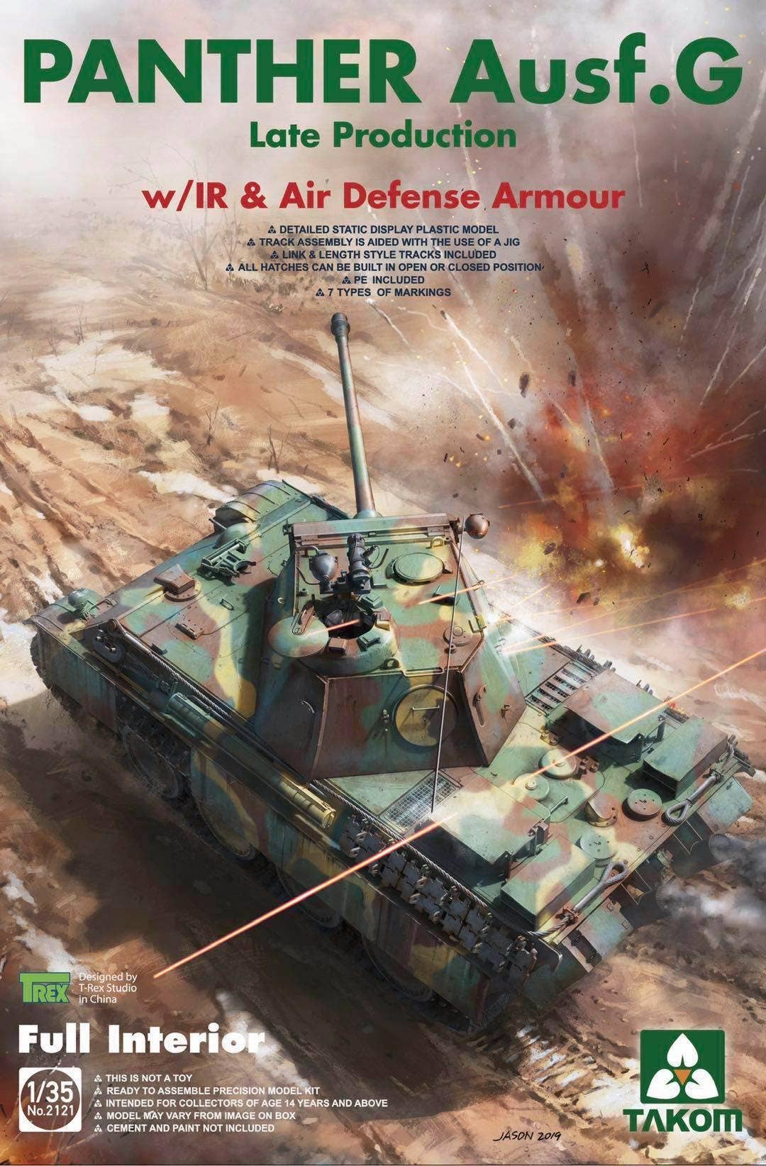 Takom 1/35 Panther Ausf. G Late Production with IR & Air Defense Armour (Full Interior) | 4897051421481
