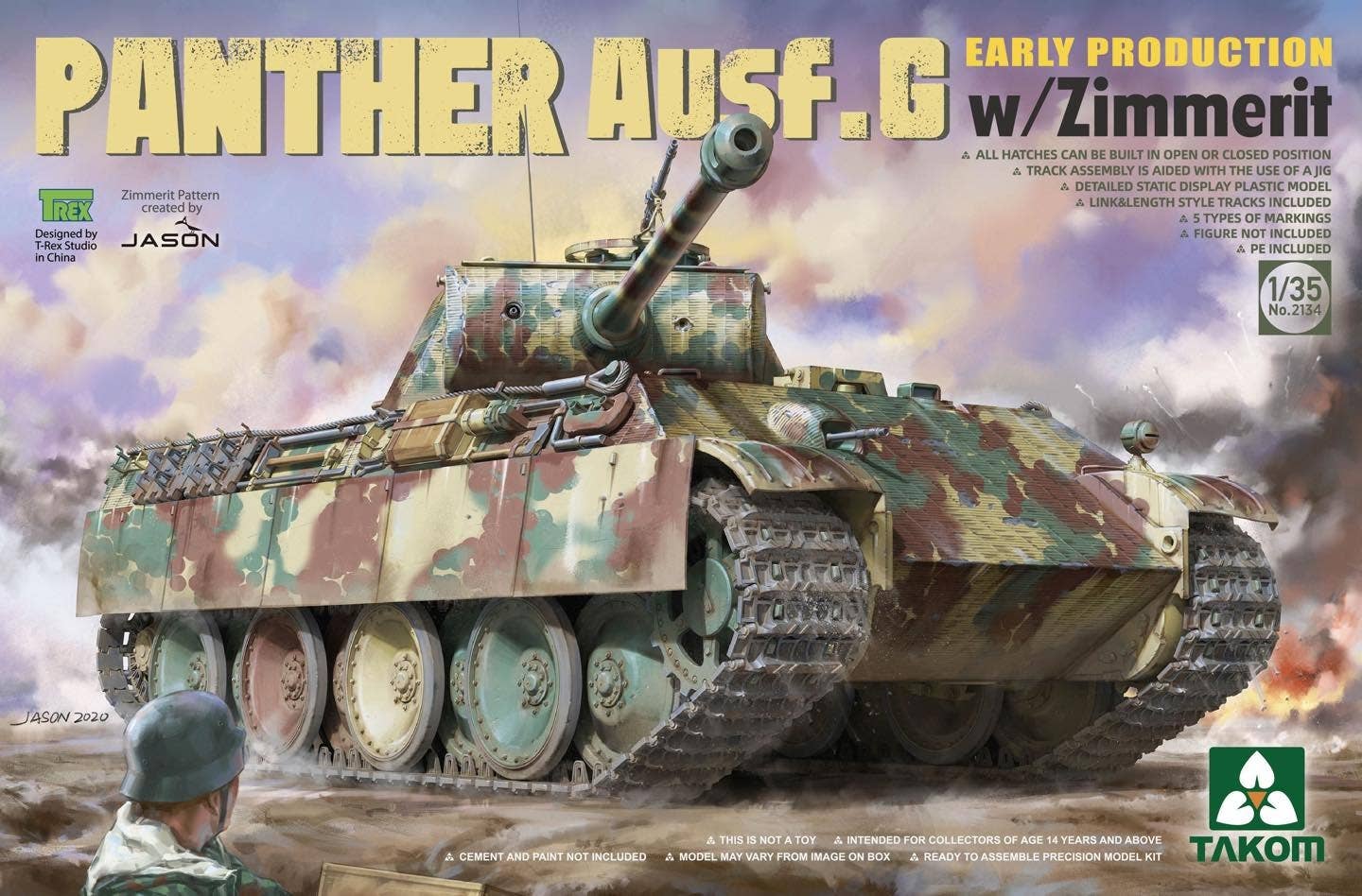 Takom 1/35 Panther Ausf.G Early Production w/Zimmerit Tank | 4897051421757
