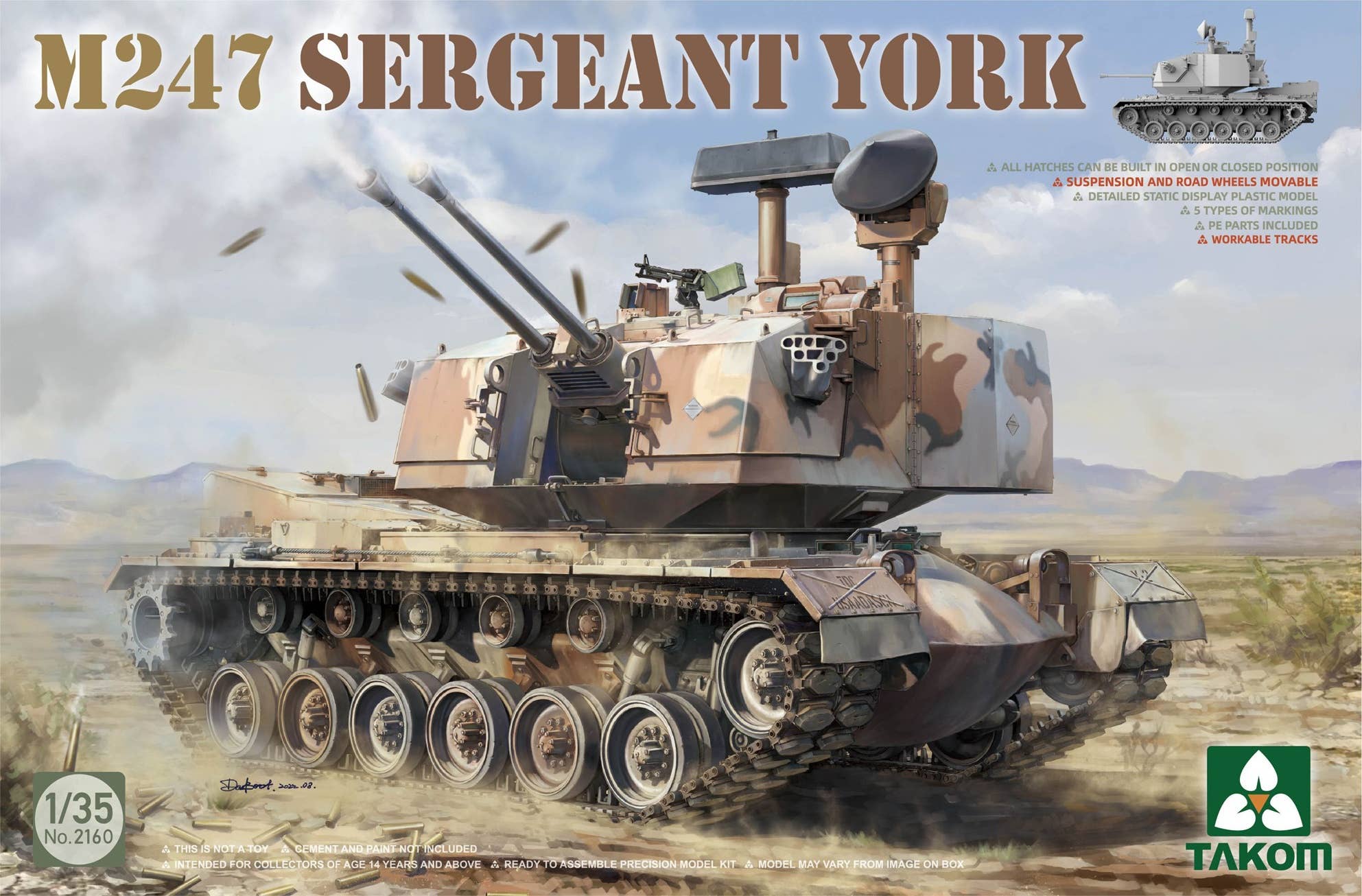 Takom 1/35 M247 SERGEANT YORK SPAAG Tank | 4897051422419
