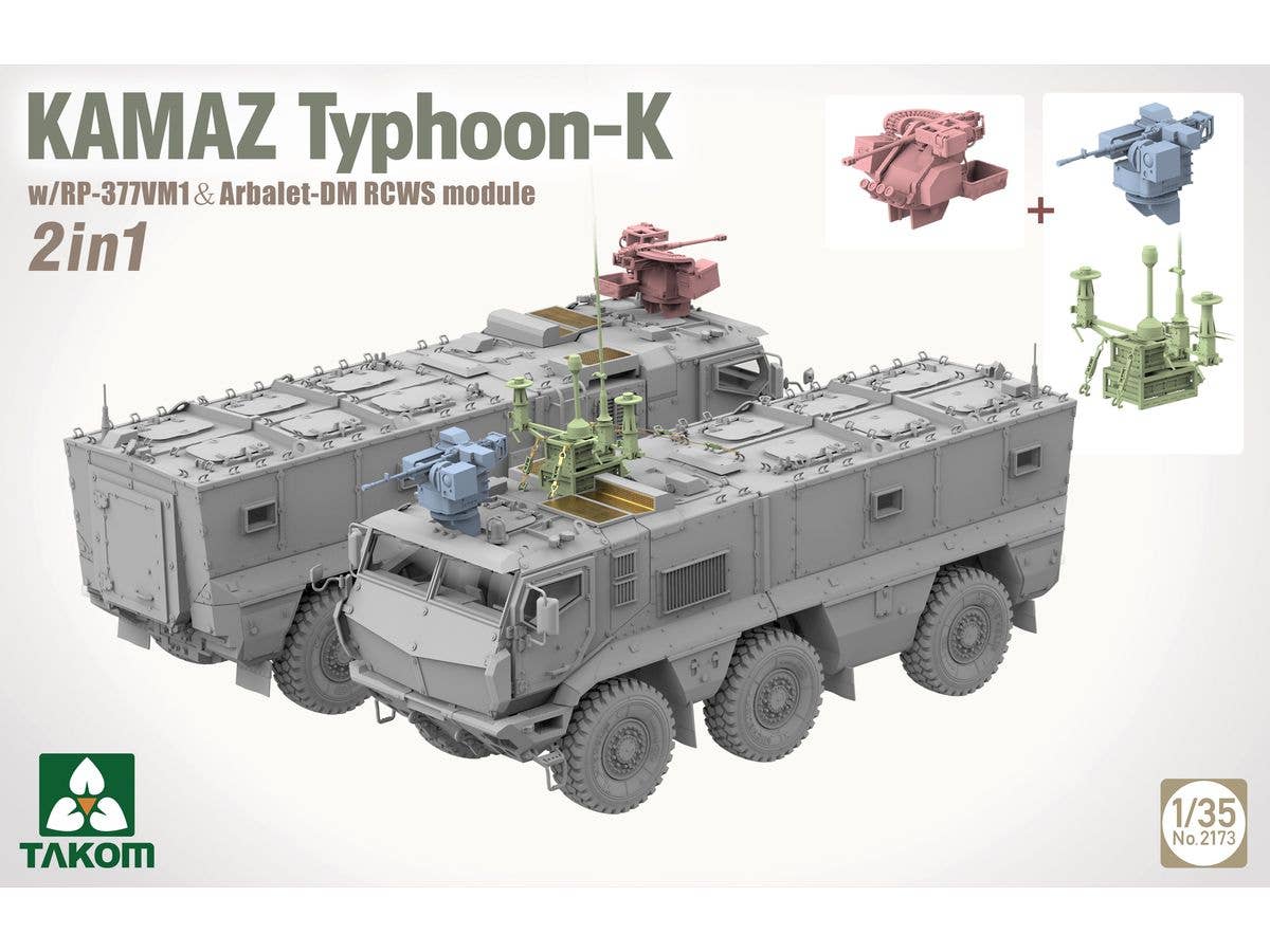 Takom 1/35 KAMAZ Typhoon-K w/RP-377VM1 & Arbalet-DM RCWS module 2 in 1 | 4897051422747