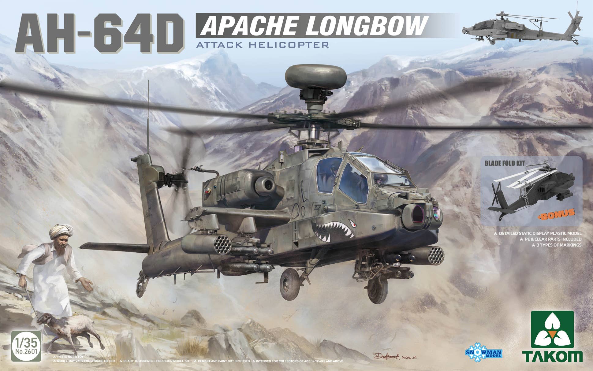 Takom 1/35 AH-64D Apache Longbow Attack Helicopter | 4897051422501