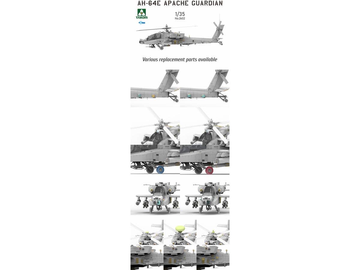 Takom 1/35 AH-64E Apache Guardian Attack Helicopter | 4897051422518
