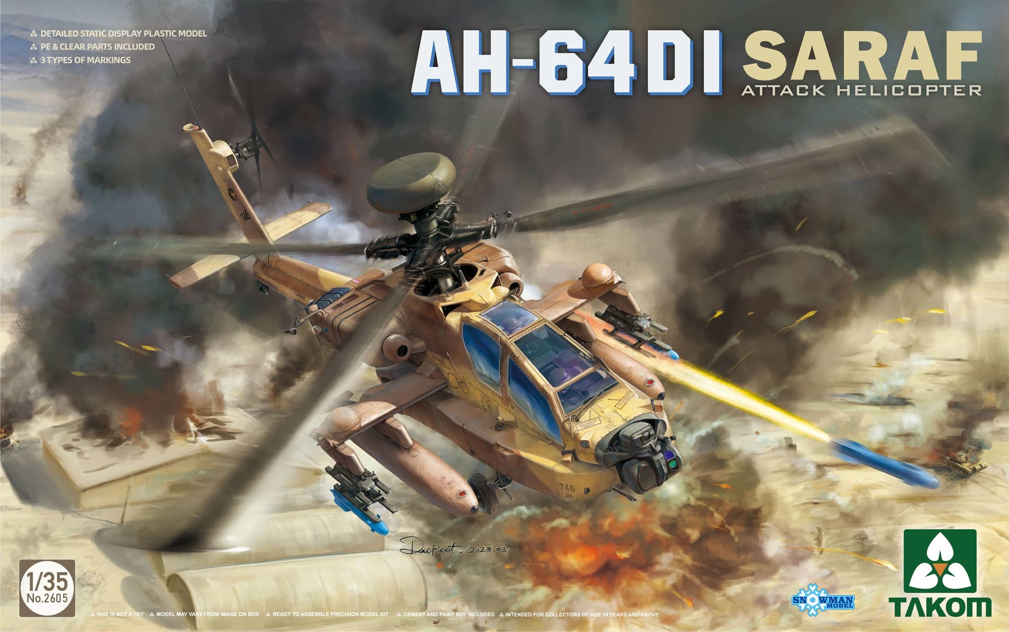 Takom 1/35 AH-64DI SARAF ATTACK HELICOPTER | 4897051422624