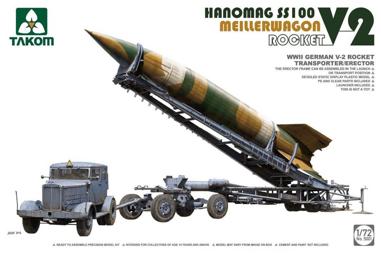 Takom 1/72 WWII German V-2 Rocket Transporter/Erector Meillerwagen+Hanomag SS100 | 4897051421177