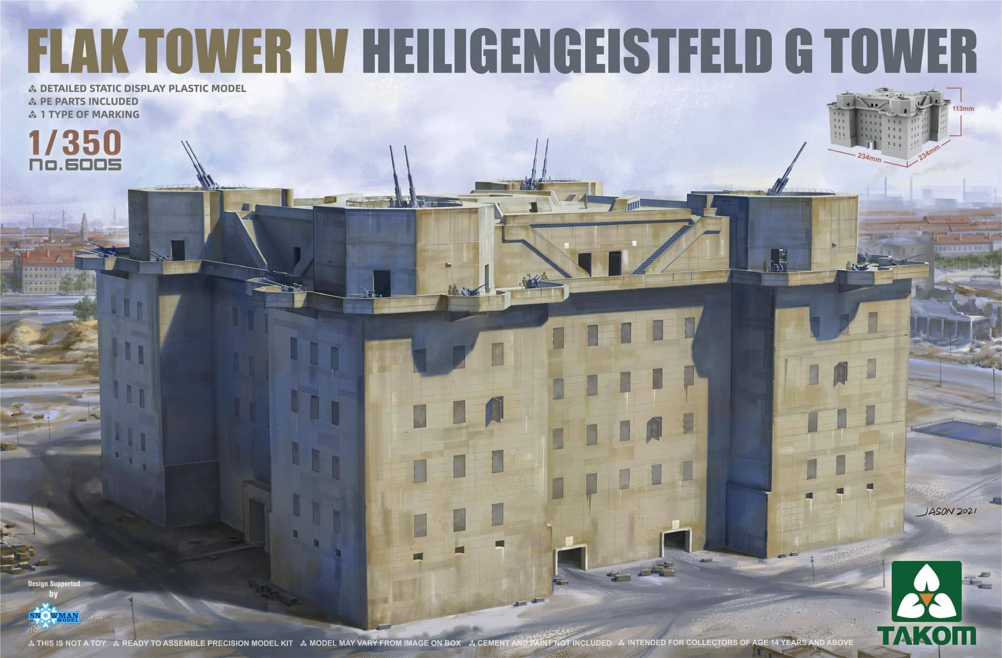 Takom 1/350 Flak Tower IV Heiligengeistfeld G Tower | 4897051422013