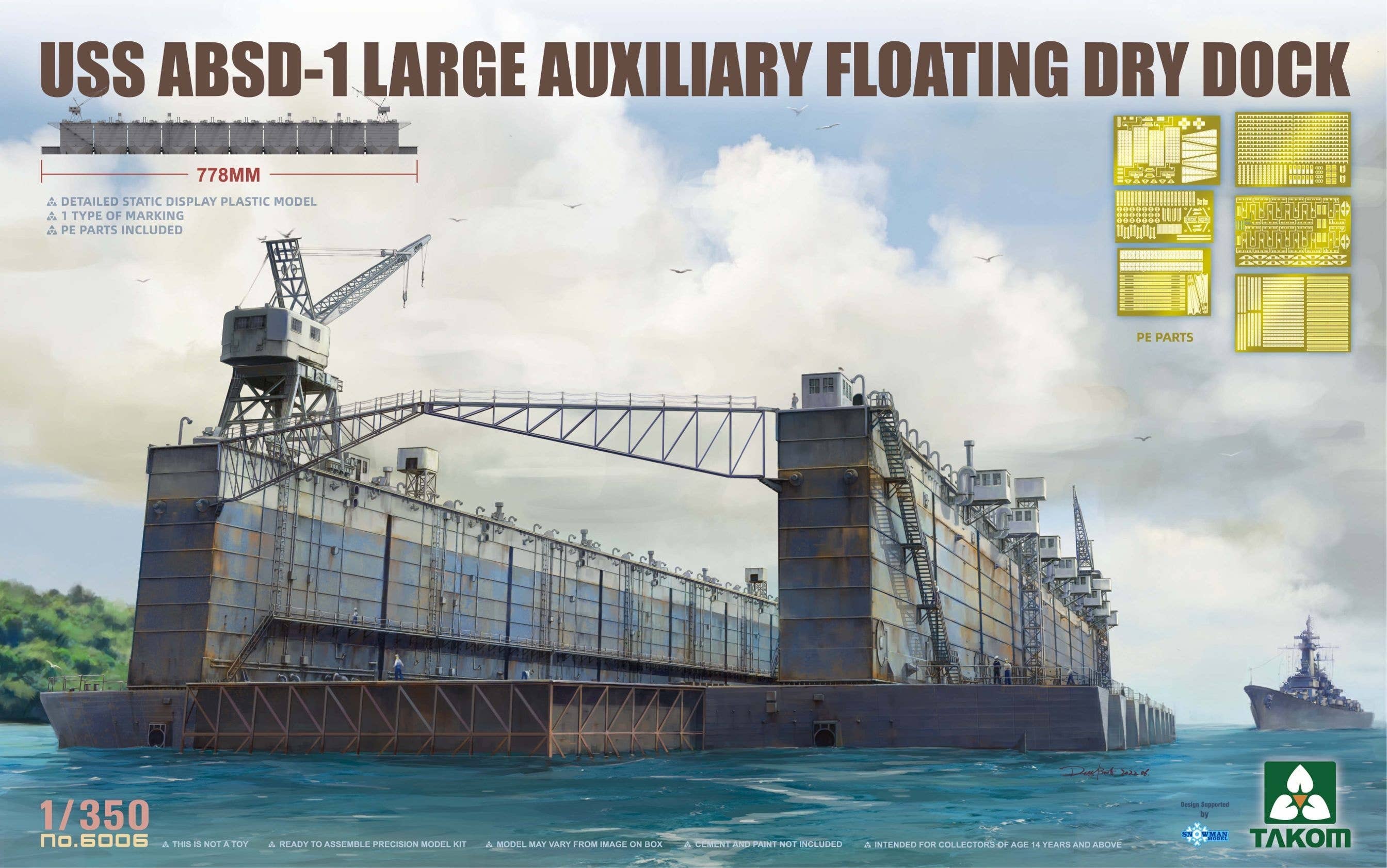 Takom 1/350 USS ABSD-1 Large Auxiliary Floating Dry Dock | 4897051422365