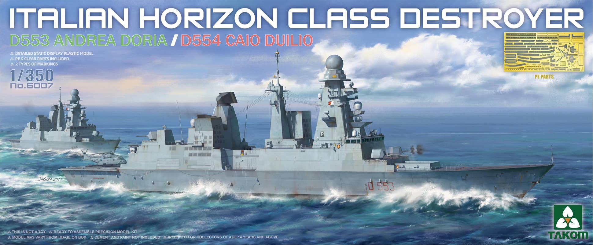 Takom 1/350 Italian Horizon Class Destroyer D553 Andrea Doria / D554 Caio Duilio | 4897051422471