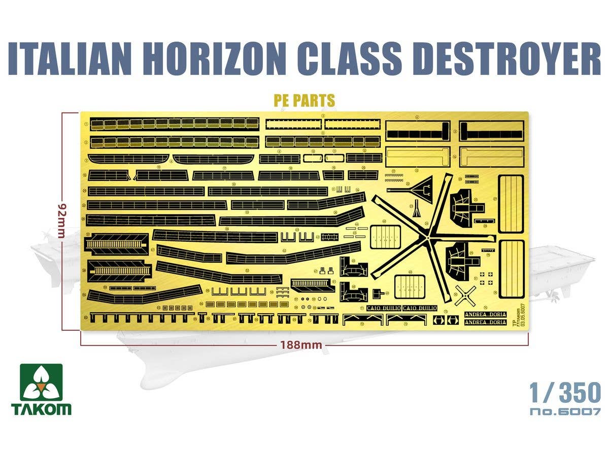 Takom 1/350 Italian Horizon Class Destroyer D553 Andrea Doria / D554 Caio Duilio | 4897051422471