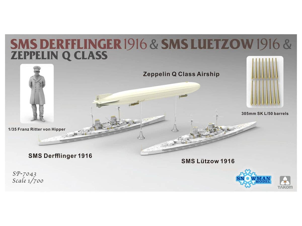 Takom 1/700 SMS Derfflinger 1916 & SMS Luetzow 1916 & Zeppelin Q Class (Limited Edition) | 4897051422044