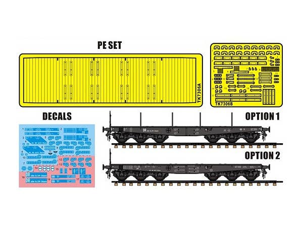 T-Model 1/72 German 80T Type SSyms Schwerer platformwagen x2 Double Iron Oak Leaf ver. | 6953391972217