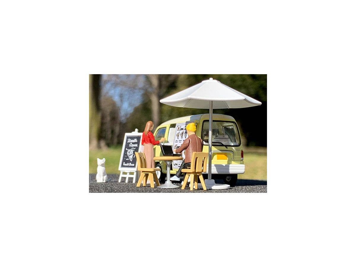 TomyTec Diocolle 64 1/64 #Car Snap 15a Crepe Shop Subaru Sambar Dias with 3 figures | 4543736321613