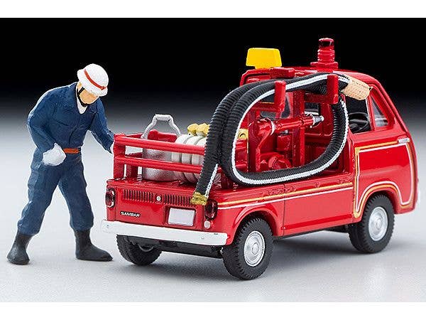 Tomica Limited Vintage 1/64 LV-68c Subaru Sambar Pump Fire Truck with a figure | 4543736324959