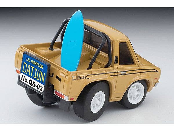 TomyTec Choro Q QS-03b Datsun Truck Beige with a Surfboard | 4543736328483
