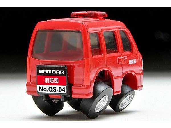 TomyTec Choro Q QS-04b SUBARU SAMBAR Van Fire Chief's Vehicle | 4543736328490