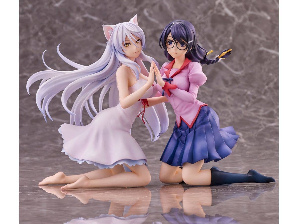 Union Creative "Nekomonogatari" Tsubasa Hanekawa Set of 2 Complete Figure | 4589642715894