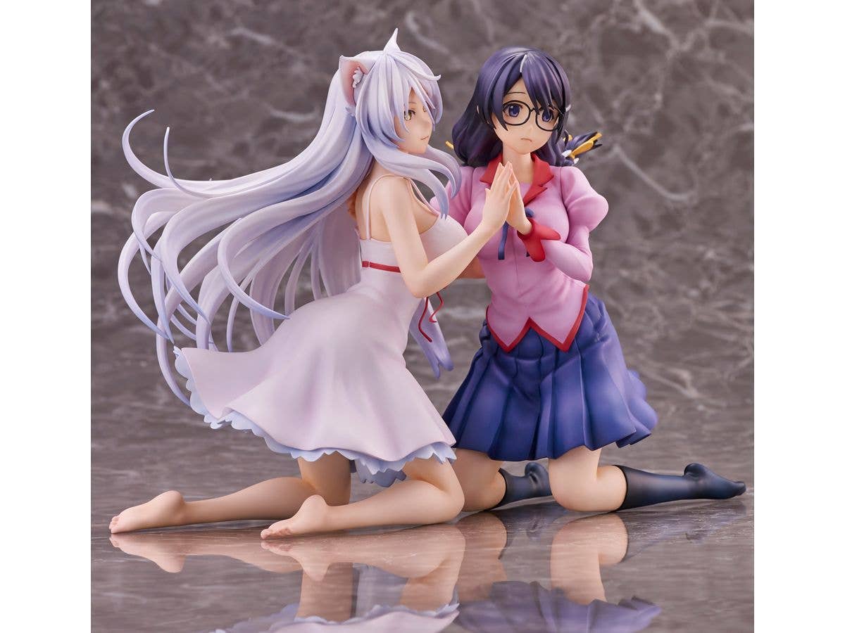 Union Creative "Nekomonogatari" Tsubasa Hanekawa Set of 2 Complete Figure | 4589642715894