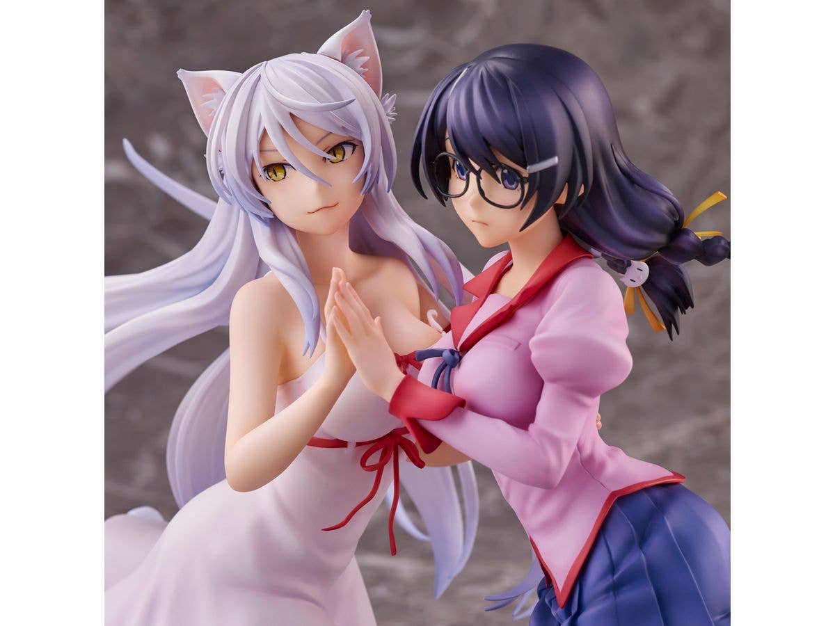 Union Creative "Nekomonogatari" Tsubasa Hanekawa Set of 2 Complete Figure | 4589642715894