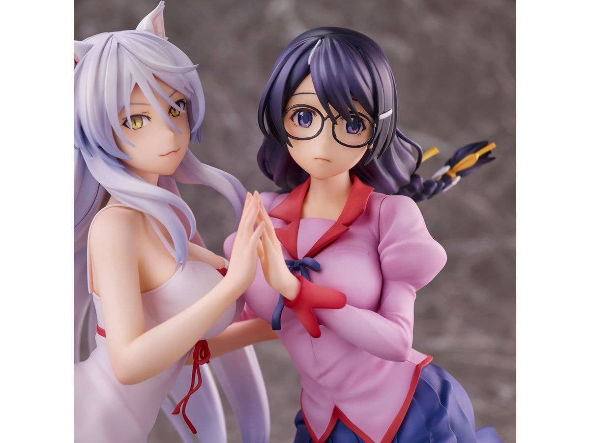 Union Creative "Nekomonogatari" Tsubasa Hanekawa Set of 2 Complete Figure | 4589642715894