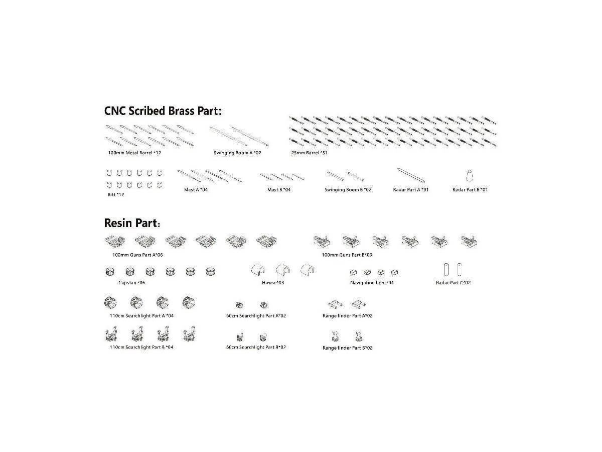 Very Fire 1/350 IJN Aircraft Carrier Taiho Detail Up Set - Part A | 4589913346246
