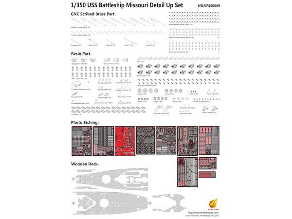 Very Fire 1/350 USS Missouri BB-63 Detail Up Set (For Very Fire) | 4589913245716