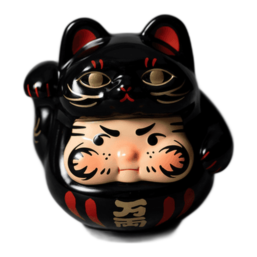PP Lucky Cat Daruma (Black cat edition)