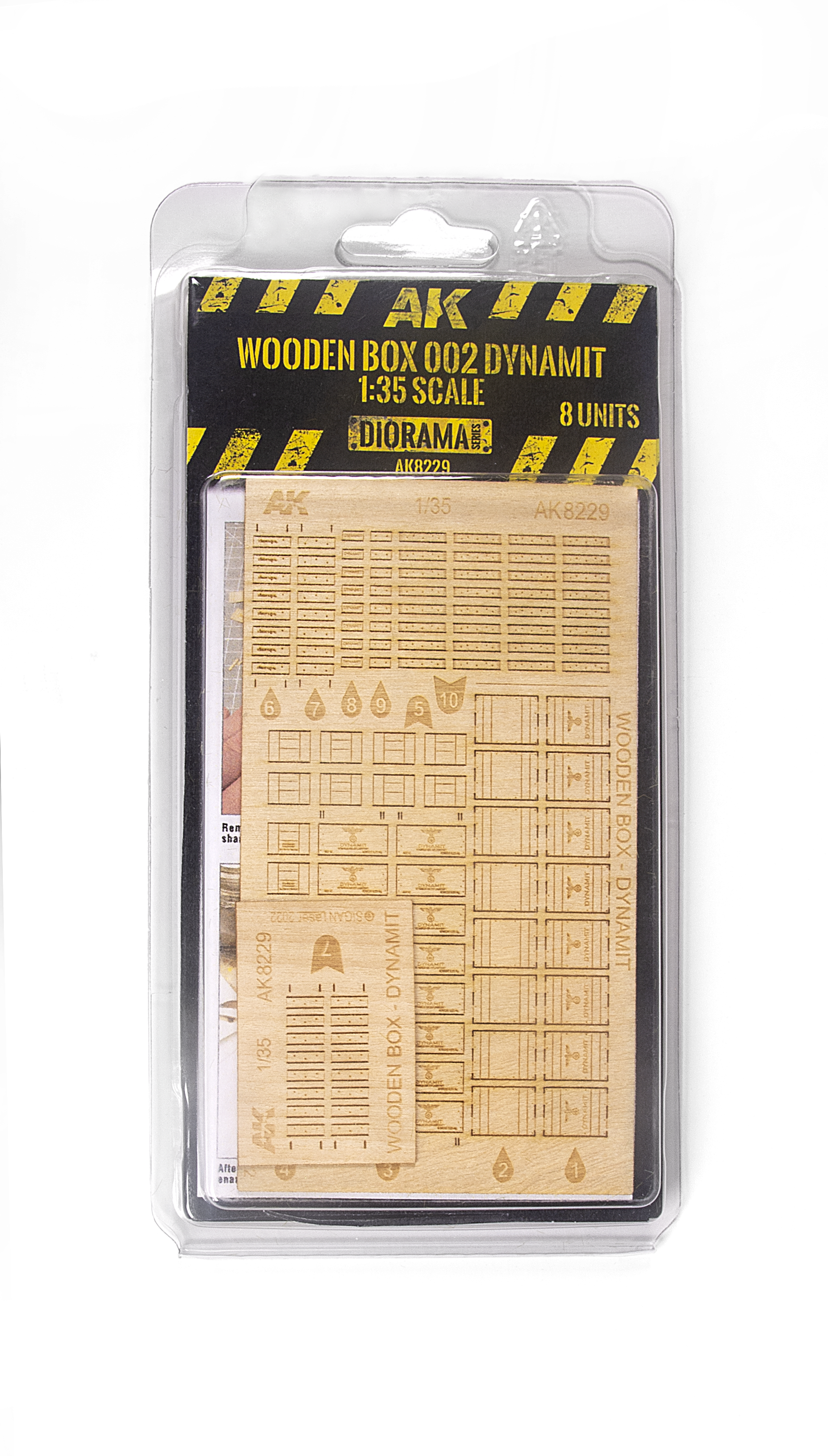 AK Interactive 1/35 Wooden Box 002 Dynamit, 8 Units | 8435568328945