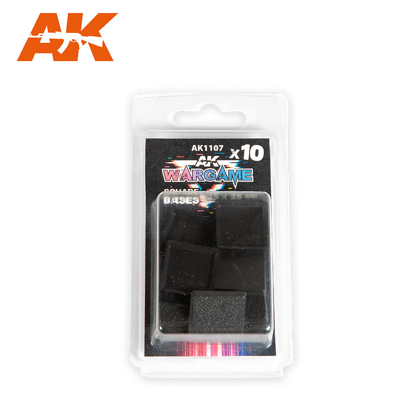 AK Interactive Plastic Wargame Bases. Square Base 25X25mm (10 Units) | 8435568328808