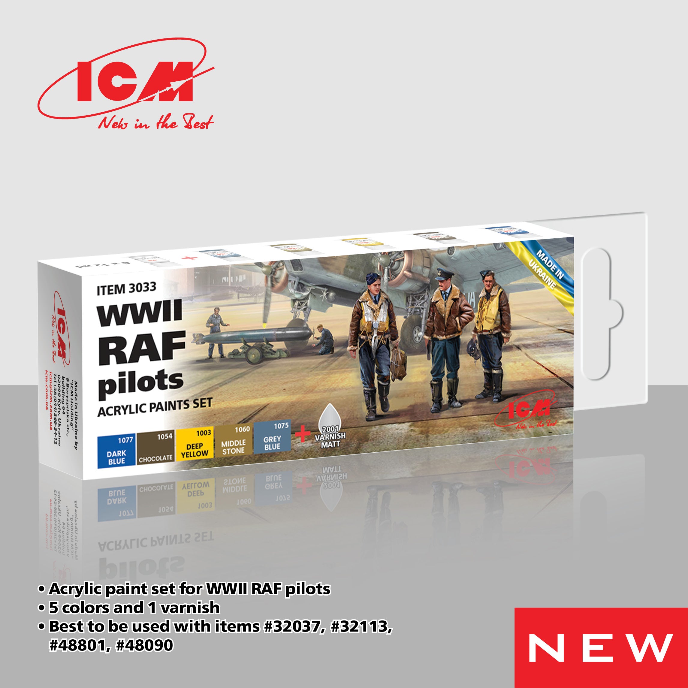 ICM Acrylic Paint Set for WWII RAF pilots | 4823044409983