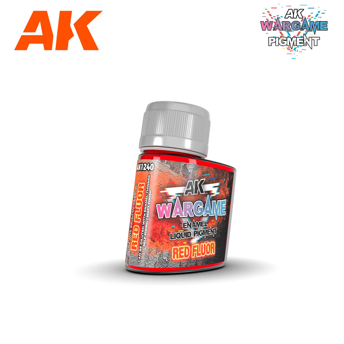 AK Interactive Wargame Enamel Liquid Pigments Fluorescent Red 35ml | 8435568335295