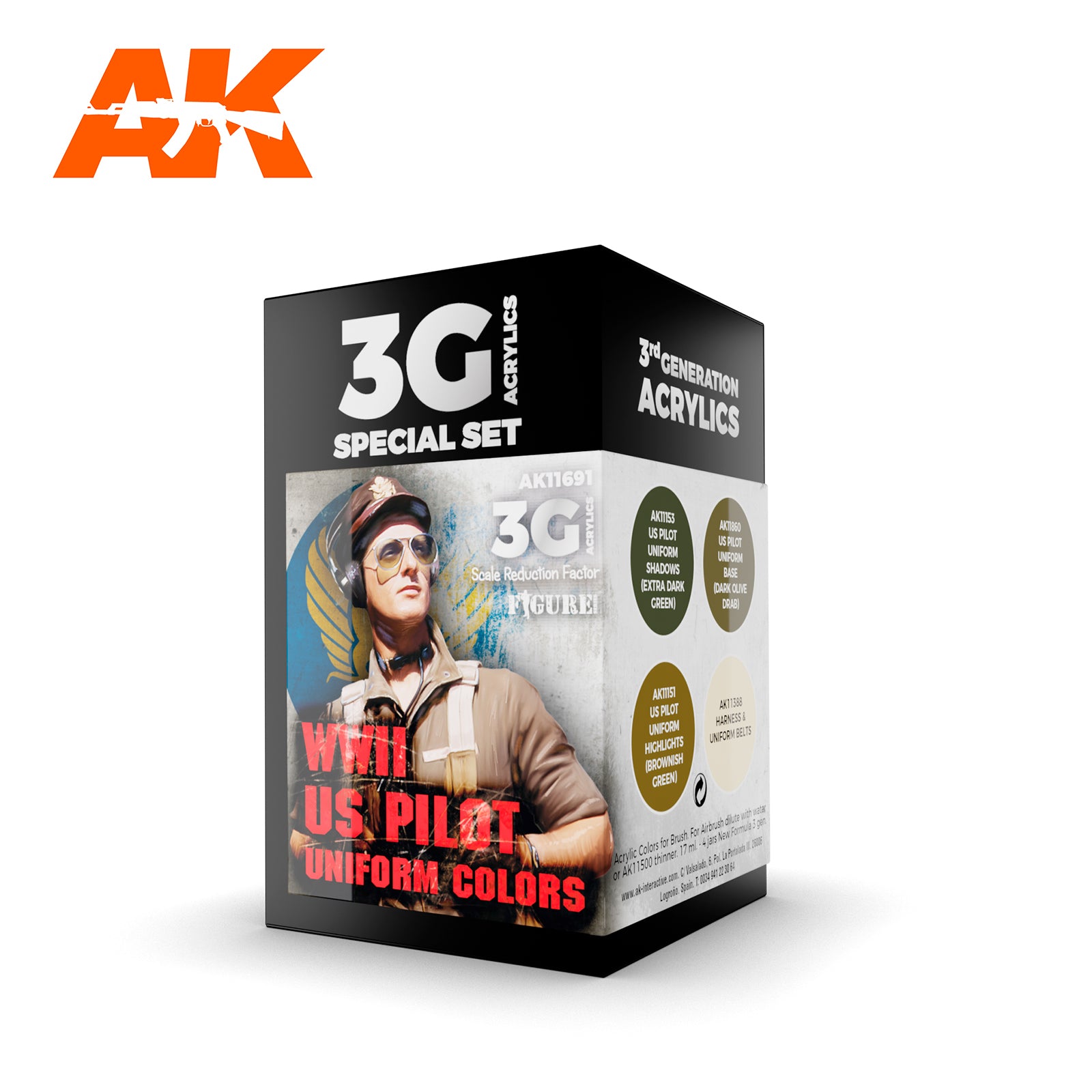 AK Interactive 3G Air - WWII US UNIFORM COLORS | 8435568312616
