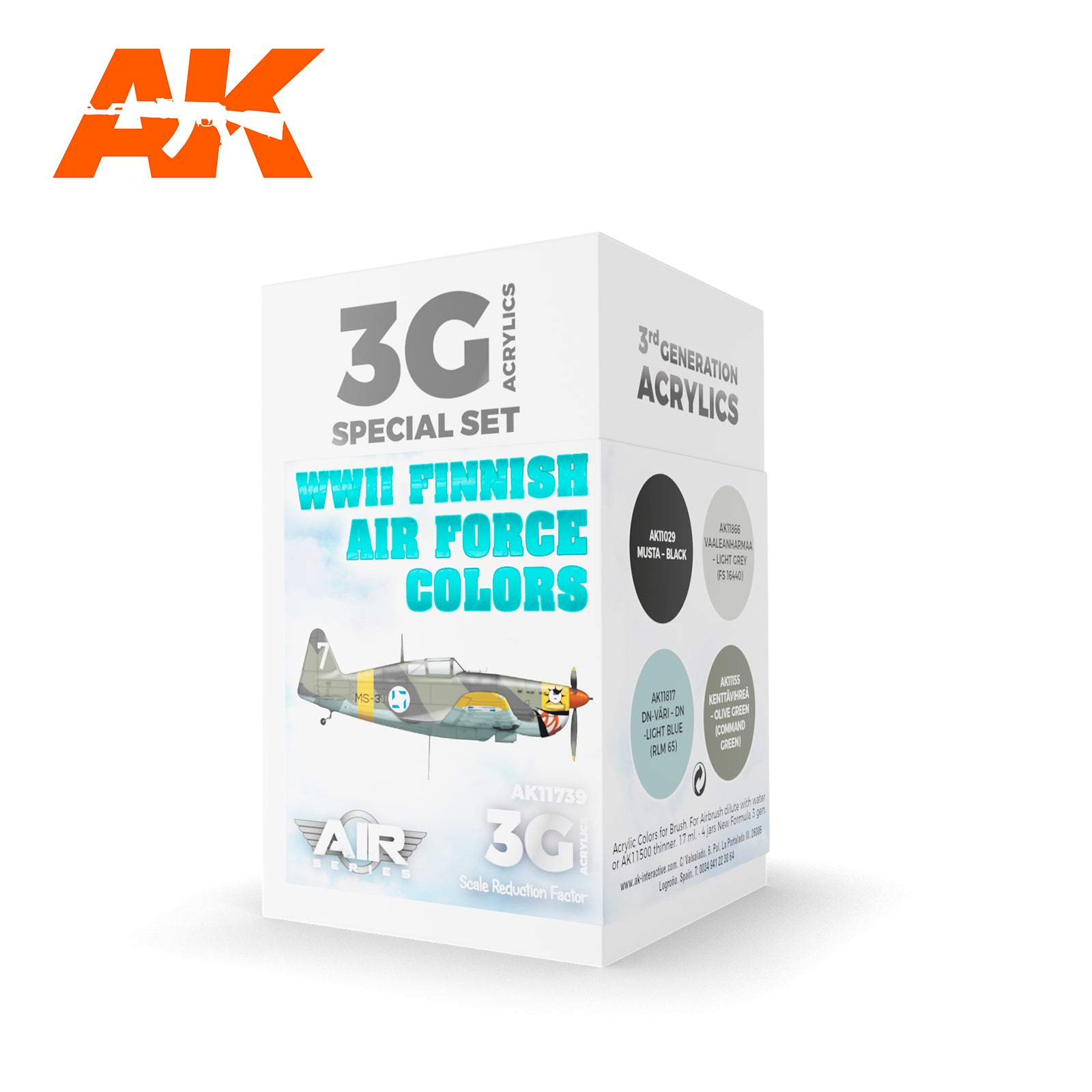 AK Interactive 3G Air - WWII Finnish Air Force Colors SET | 8435568314429