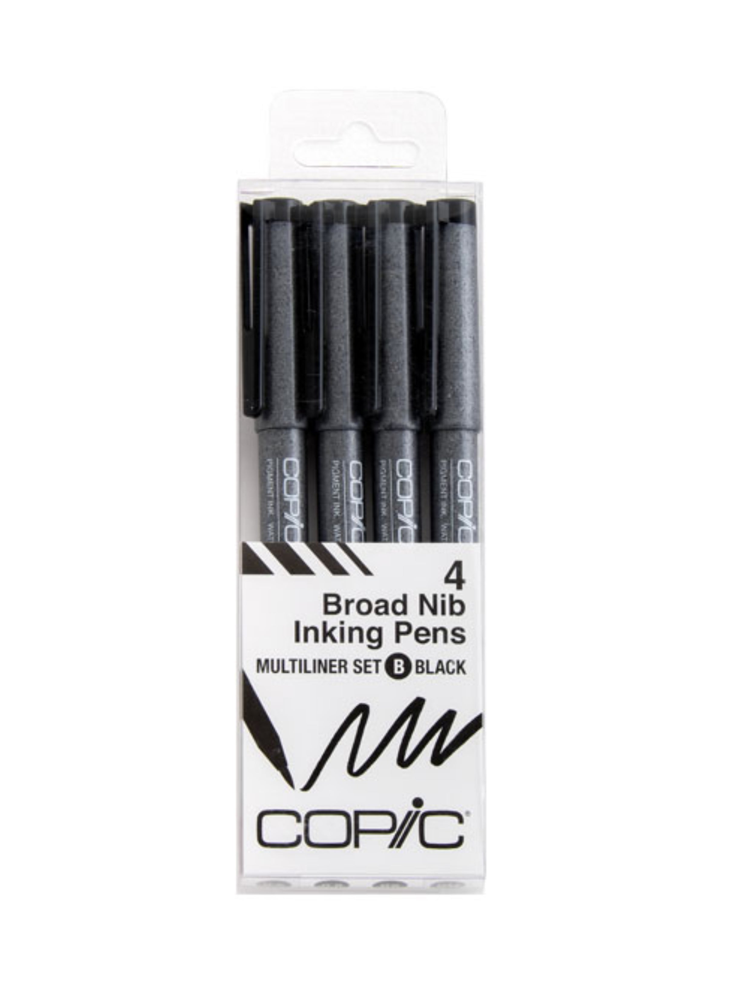 Copic Multiliner 4Pc Broad Nib Ink Pens, Black Set B | 4511338052709
