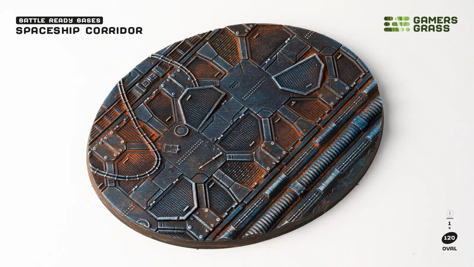 Gamers Grass Battle Ready Bases - Spaceship Corridor - Oval 120mm (x1) | 738956790309