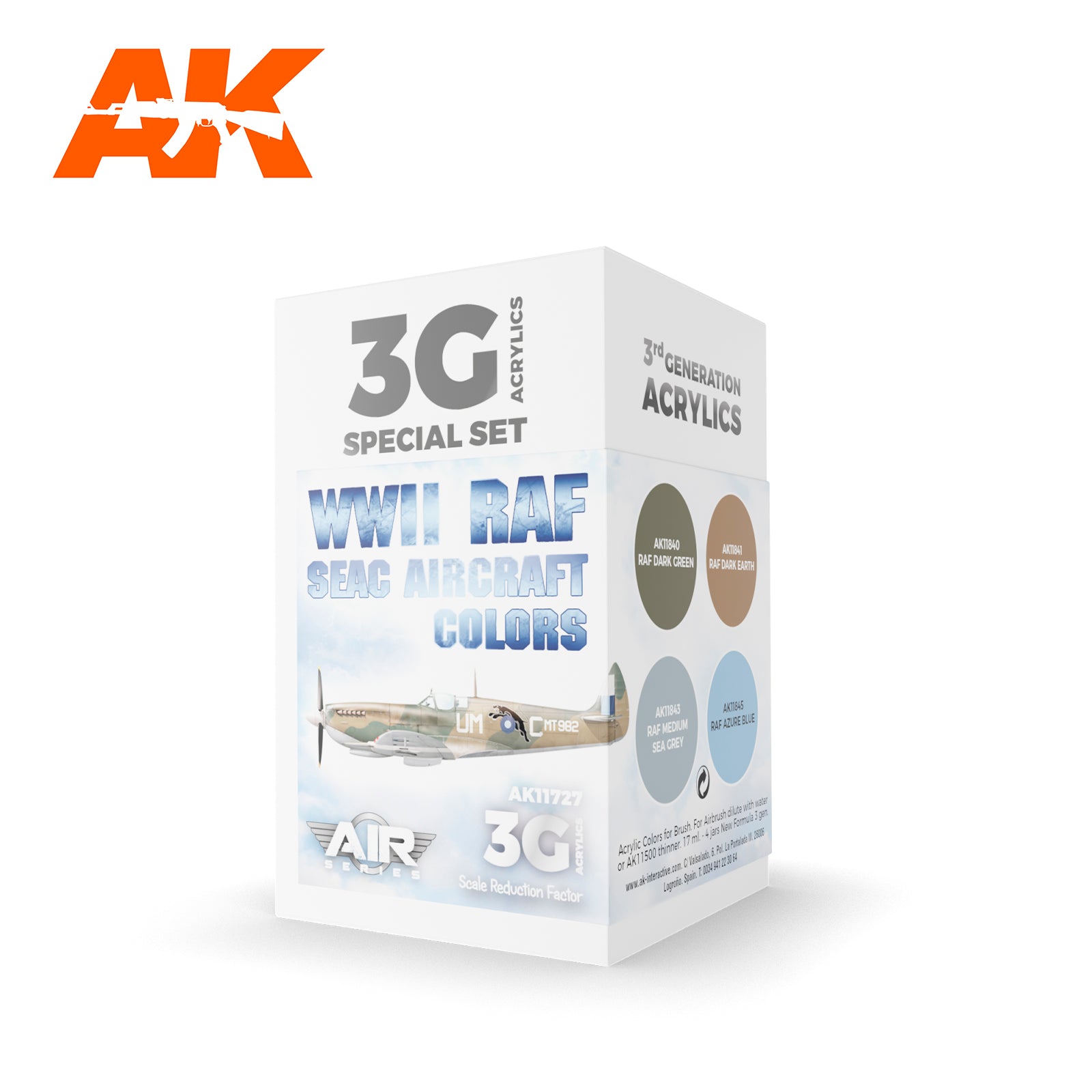AK Interactive 3G Air - WWII RAF SEAC Aircraft Colors SET | 8435568314399