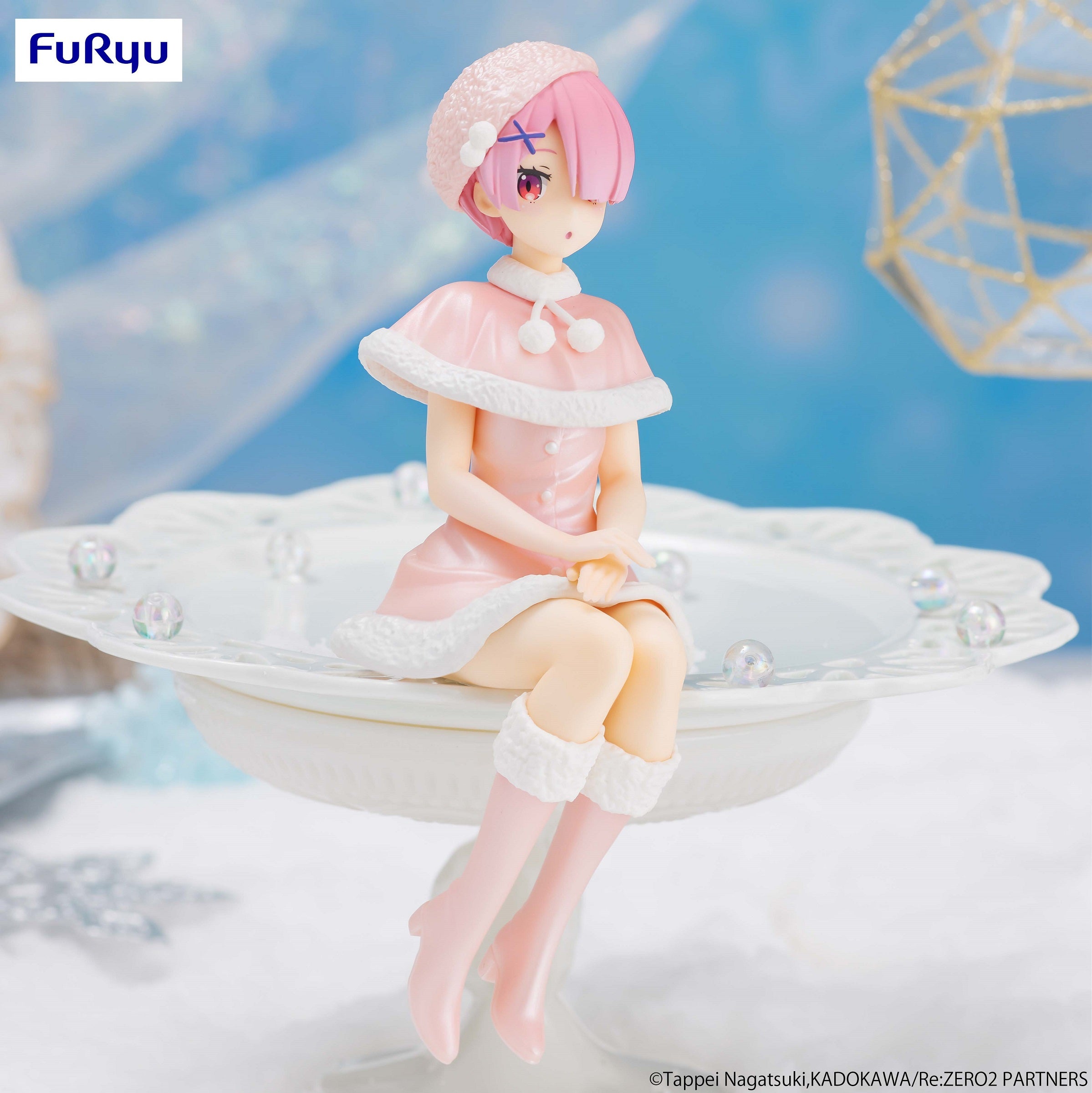 Furyu Corporation Re:ZERO -Starting Life in Another World- Series Ram Snow Princess Pearl Color Ver. Noodle Stopper Figure