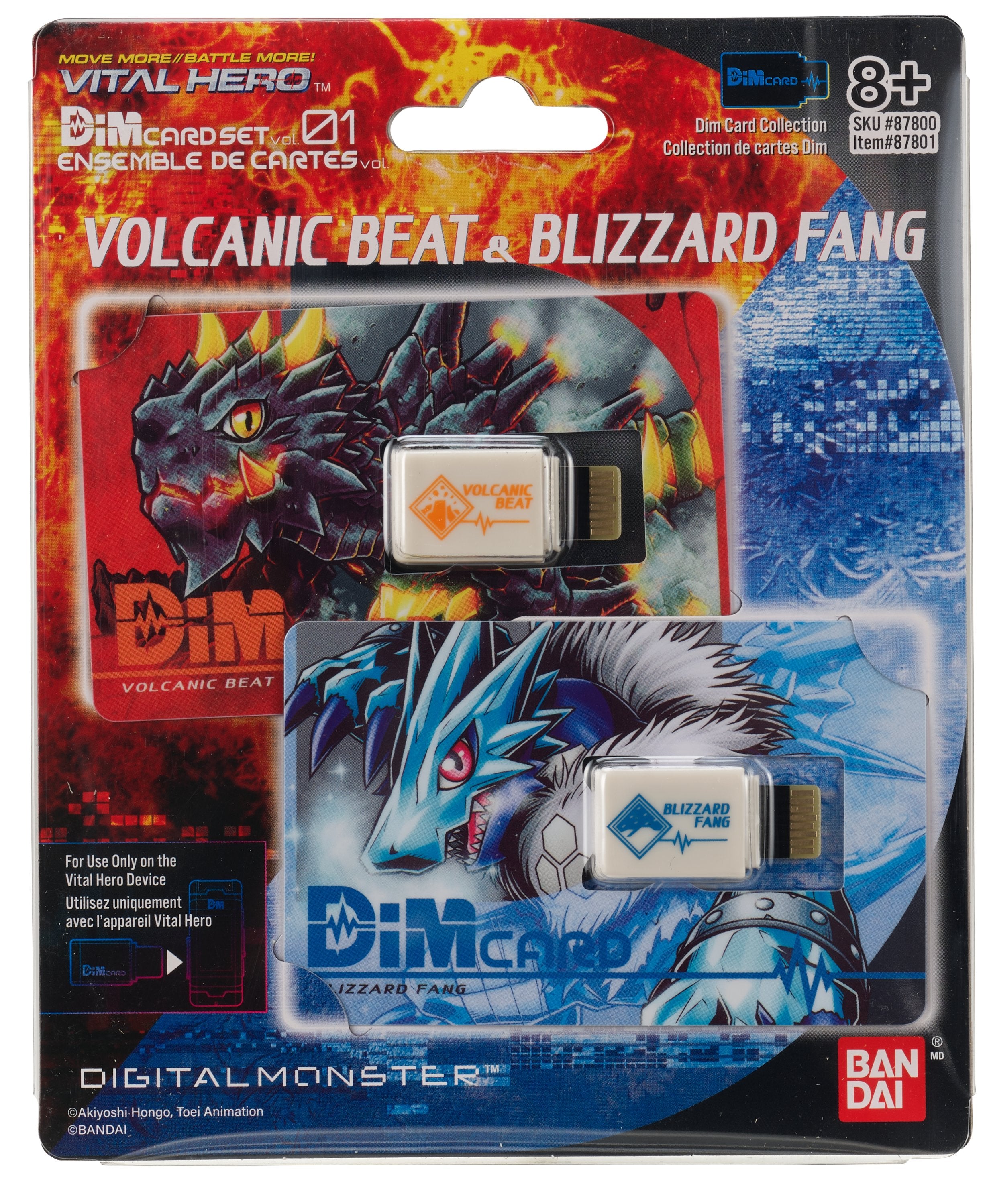Bandai X Vital Hero DIM Card Two Pack (Volvcanic Beat & Blizzard Fang) | 045557878016