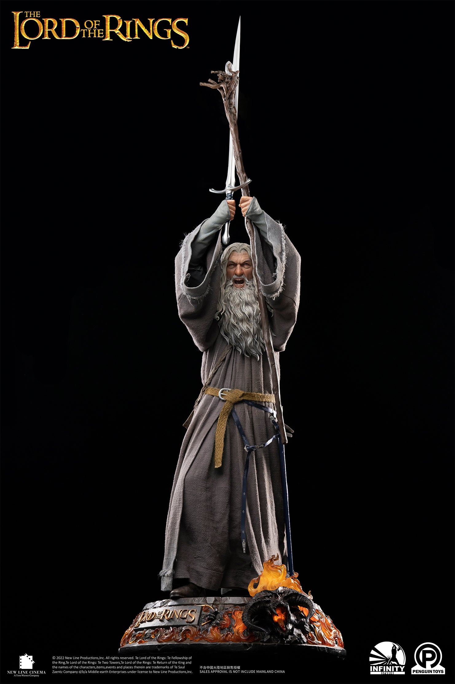 The Lord of the Rings Series Infinity Studio X Penguin Toys Master Forge Gandalf the Grey Premium Edition 1/2 Scale Figure | 4580416924573