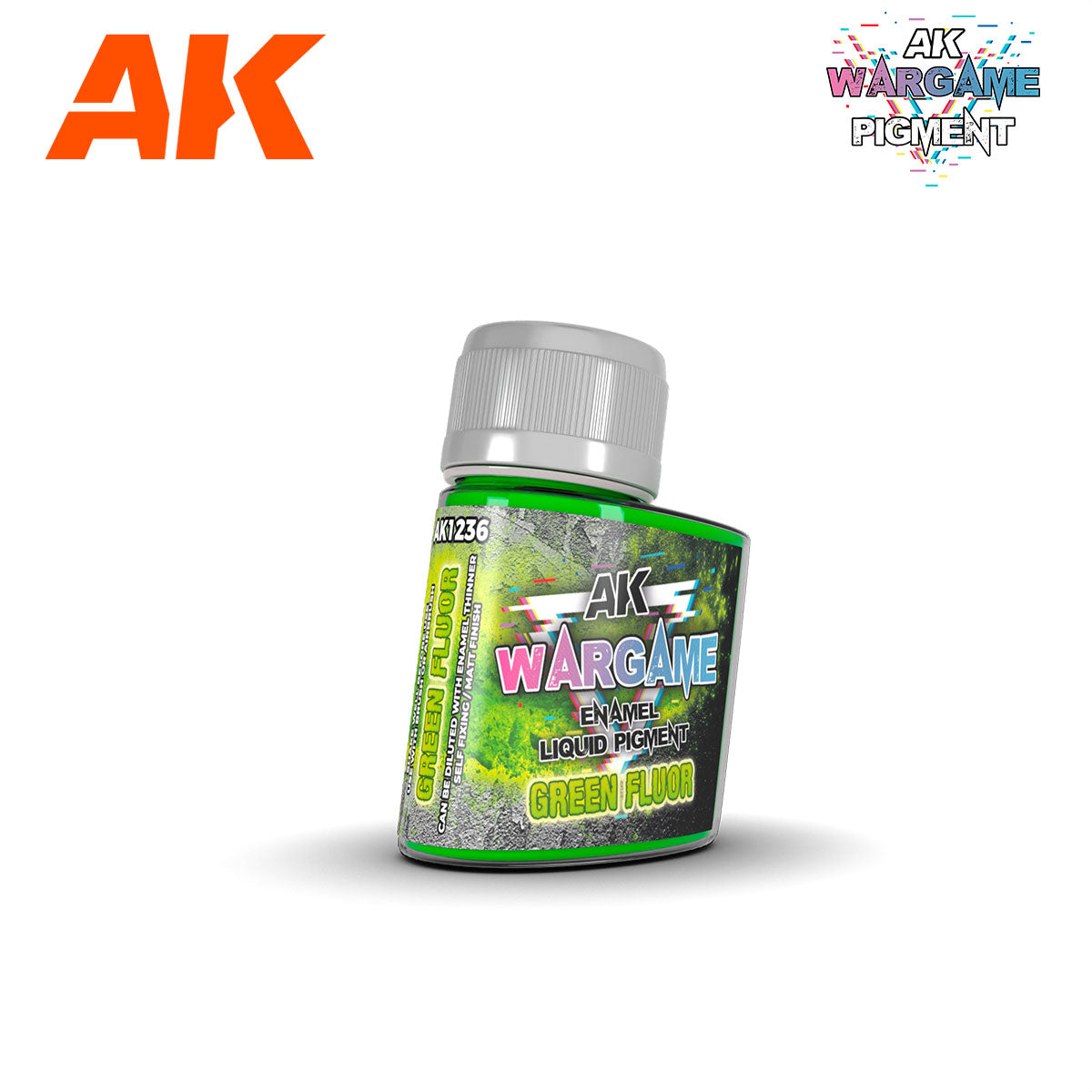 AK Interactive Wargame Enamel Liquid Pigments Fluorescent Green 35ml | 8435568335257