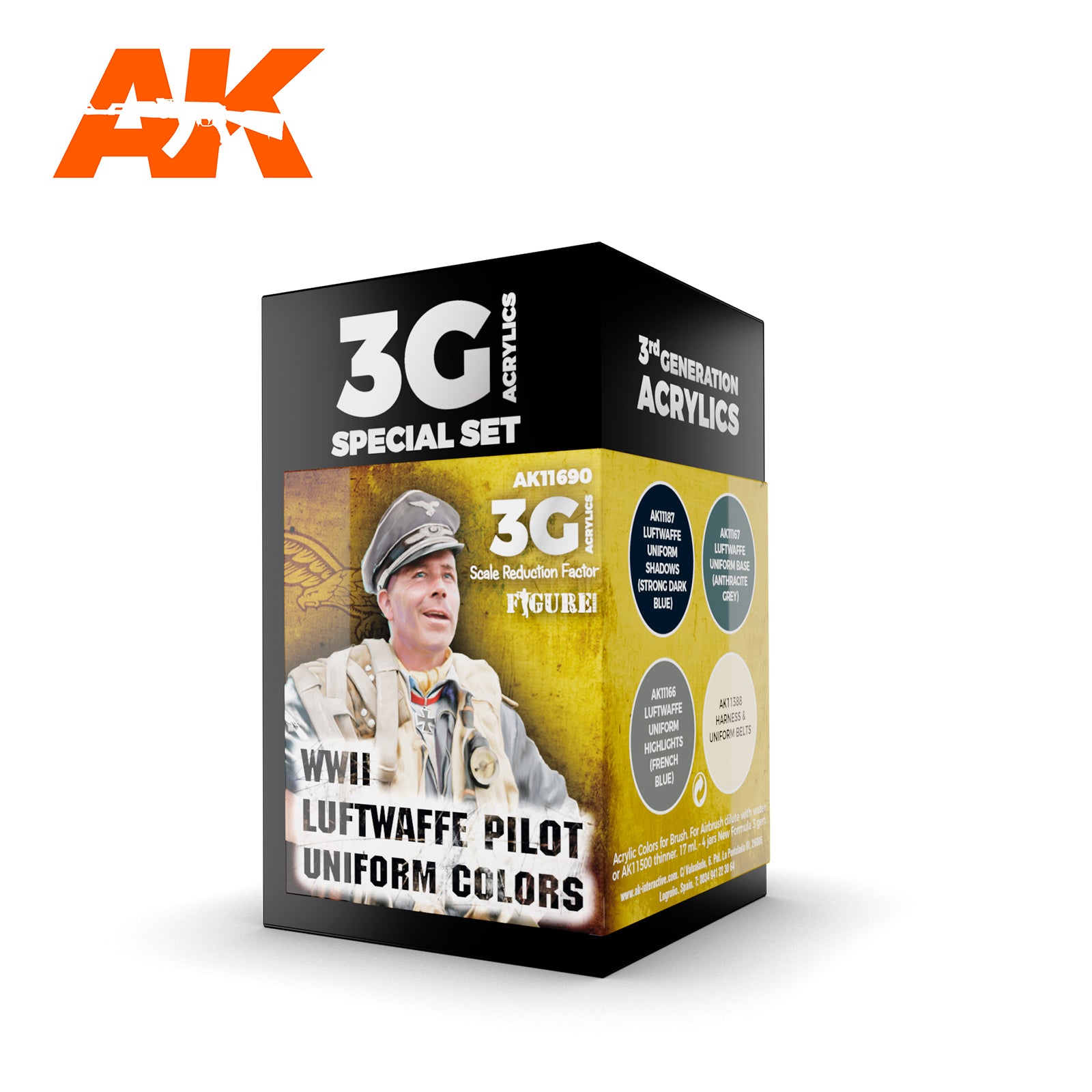 AK Interactive 3G Air - WWII LUFTWAFFE UNIFORM COLORS | 8435568312609