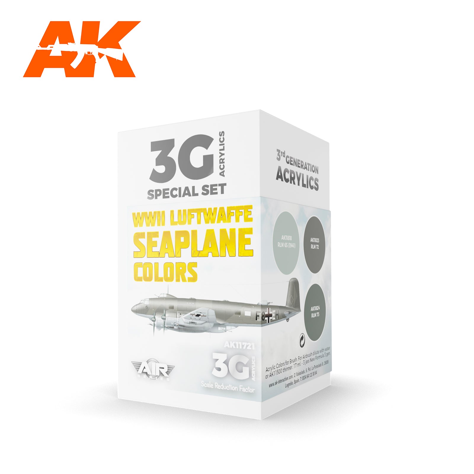 AK Interactive 3G Air - WWII Luftwaffe Seaplane Colors SET | 8435568314054