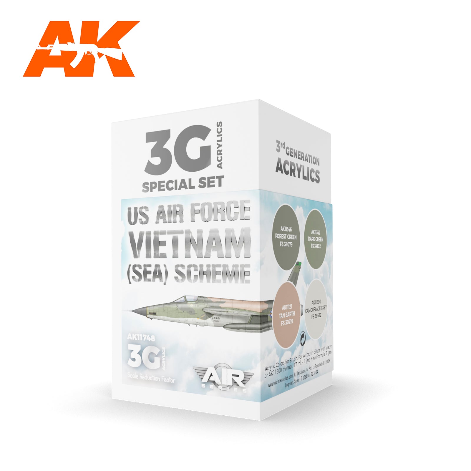 AK Interactive 3G Air - US Air Force South East Asia (SEA) Scheme SET | 8435568314566