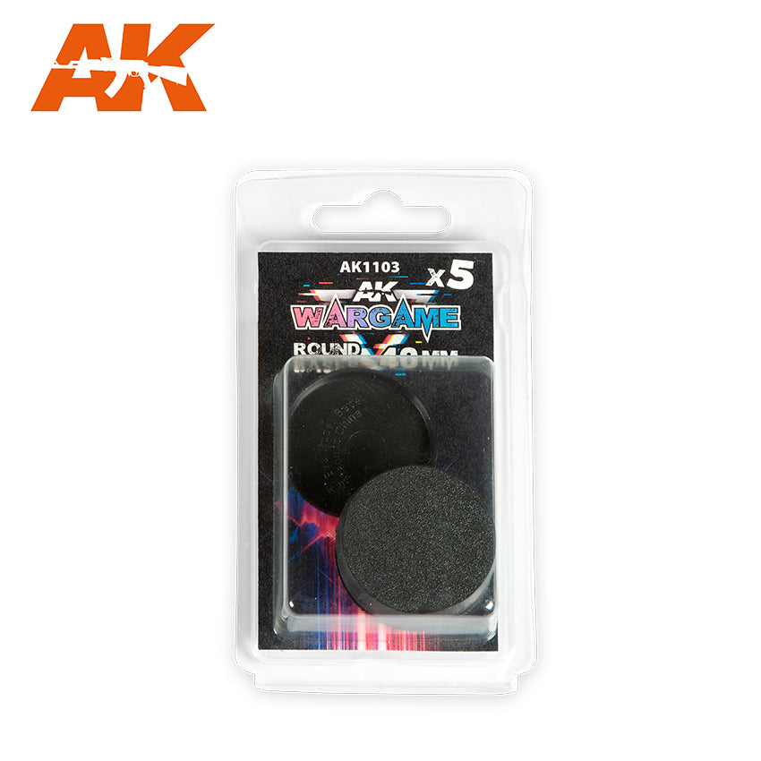 AK Interactive Plastic Wargame Bases. Round Base 40mm (5 Units) | 8435568328761