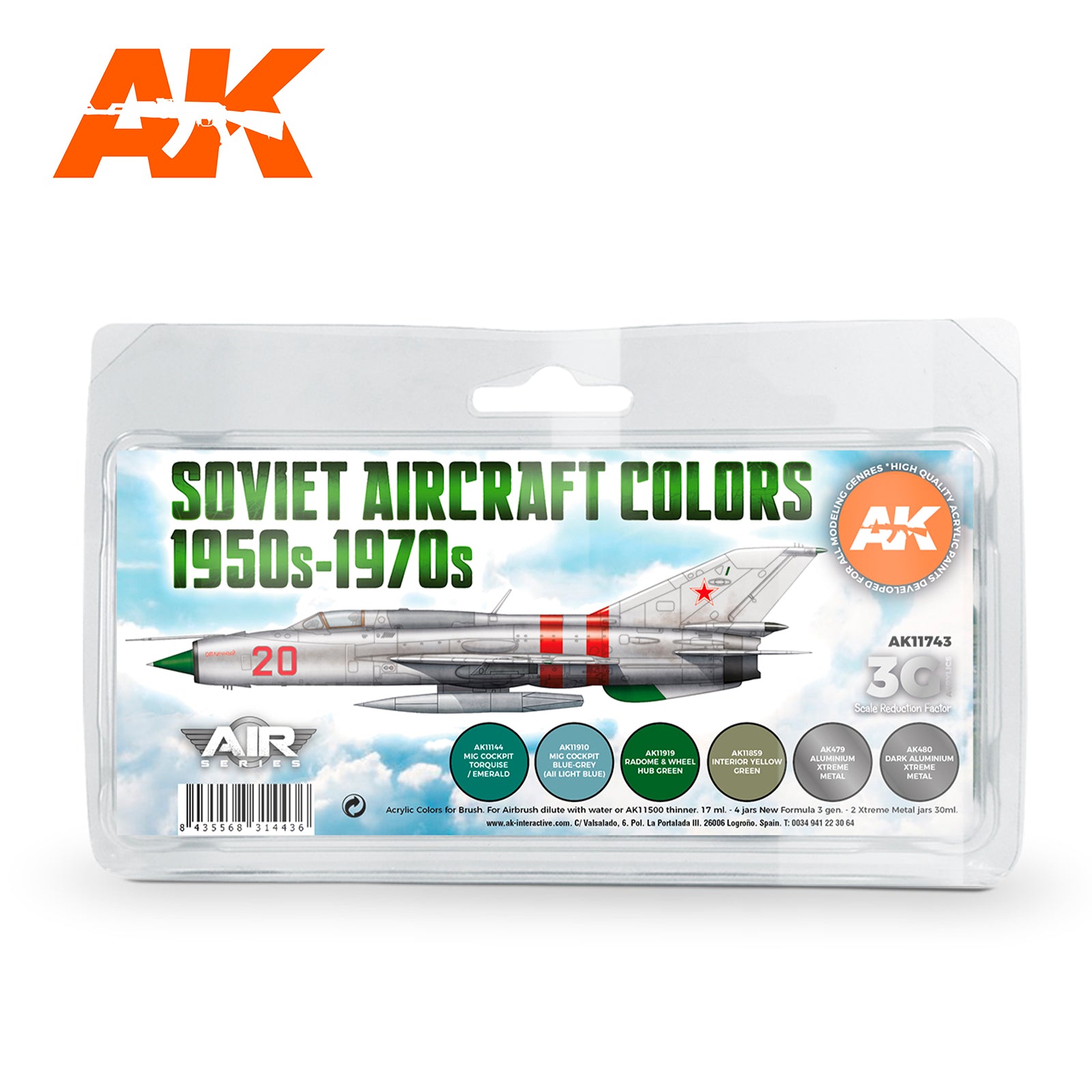 AK Interactive 3G Air - Soviet Aircraft Colors 1950s-1970s SET | 8435568314436