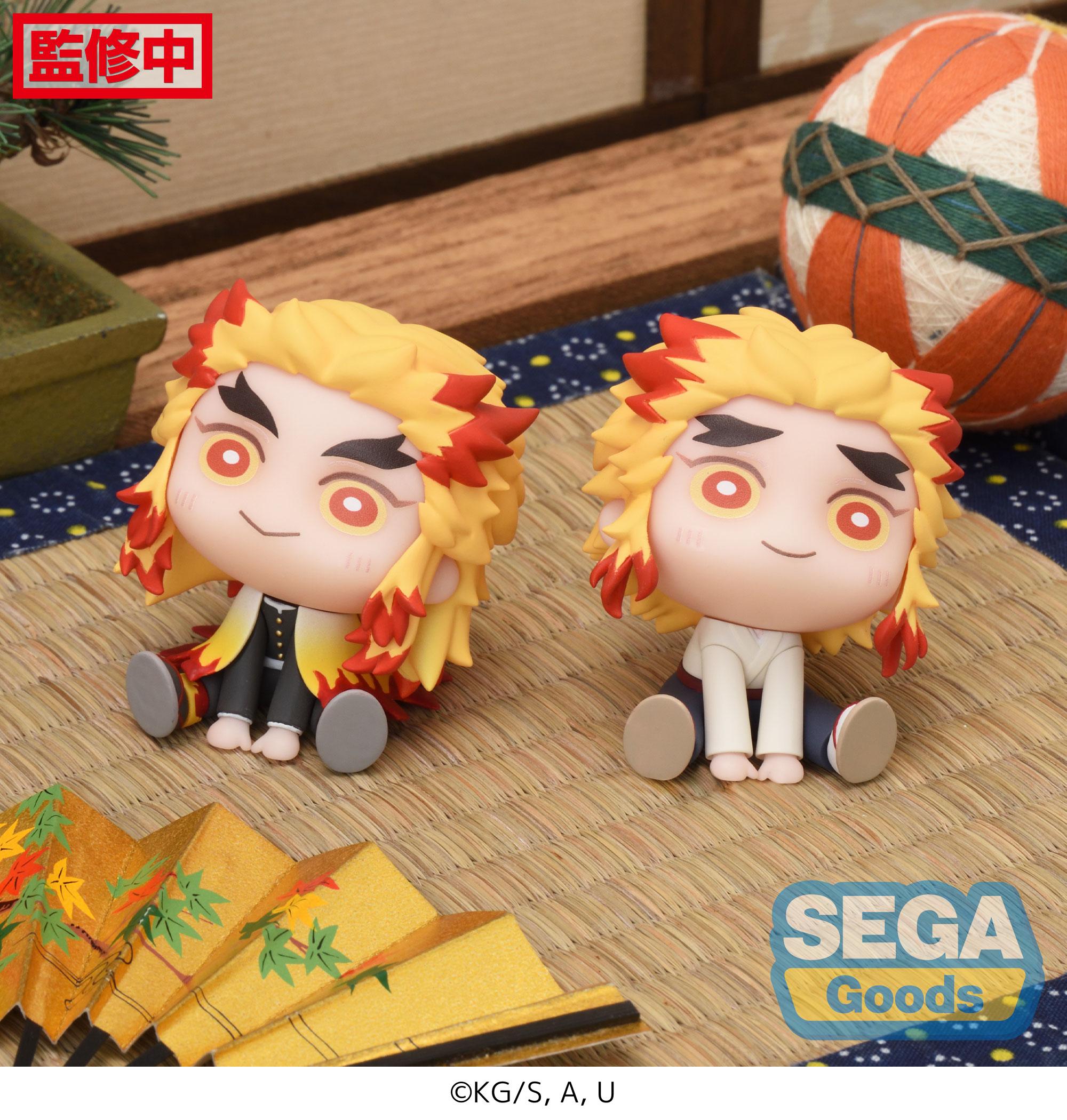 SEGA Demon Slayer: Kimetsu no Yaiba Series Kyojuro Rengoku & Senjuro Rengoku EX QyuruMe Figure | 4580779533900