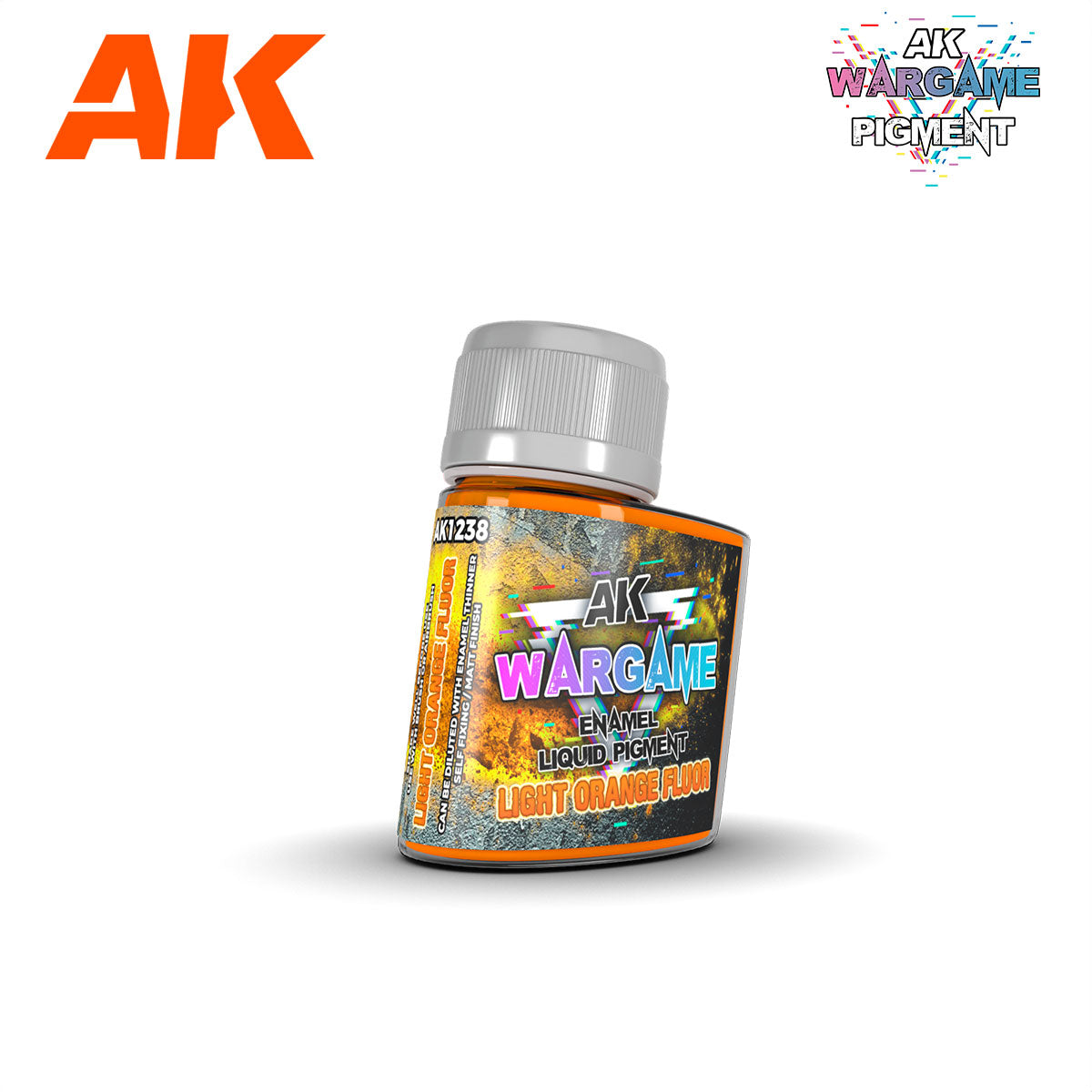AK Interactive Wargame Enamel Liquid Pigments Fluorescent Light Orange 35ml | 8435568335271