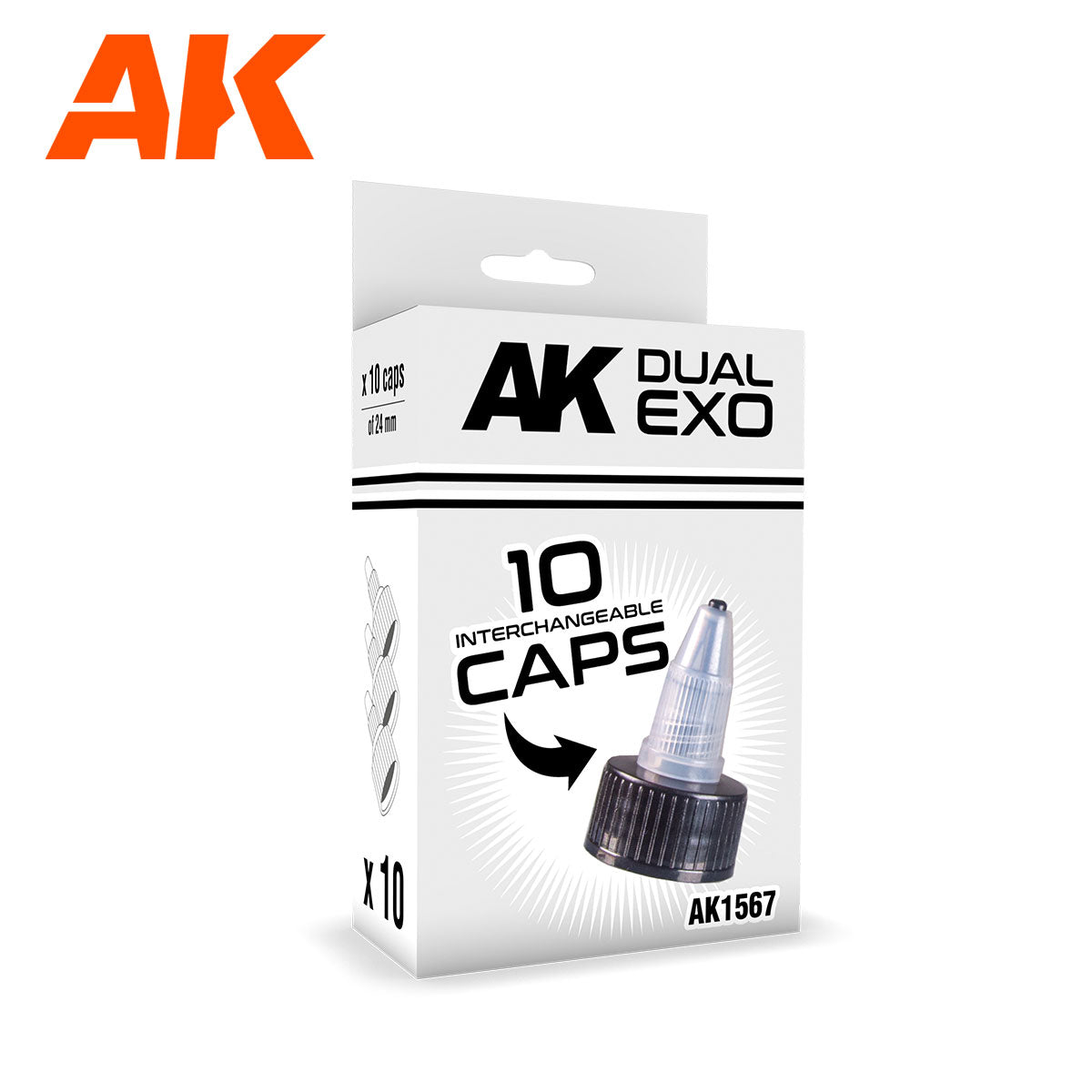 Ak Interactive Black Caps (24mm Diameter) Set | 8435568329010